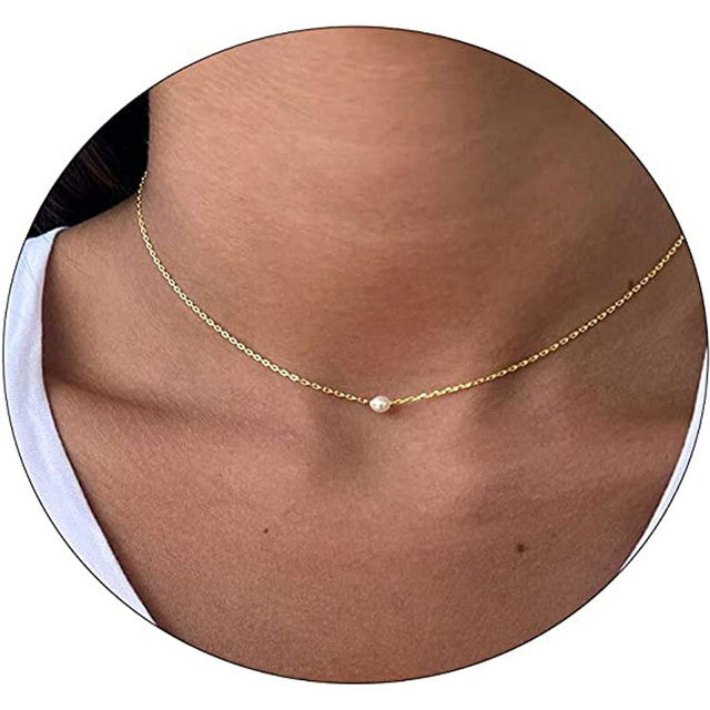 Giovani GOLD NYC Women's 14K-Gold-Plated Dainty Pearl Pendant Necklace