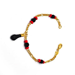 Giovani GOLD NYC 18K Gold Evil Eye Azabache Black Hand Figa Protection Good Luck Charm Bracelet Kabbalah Baby Kid Women 6''