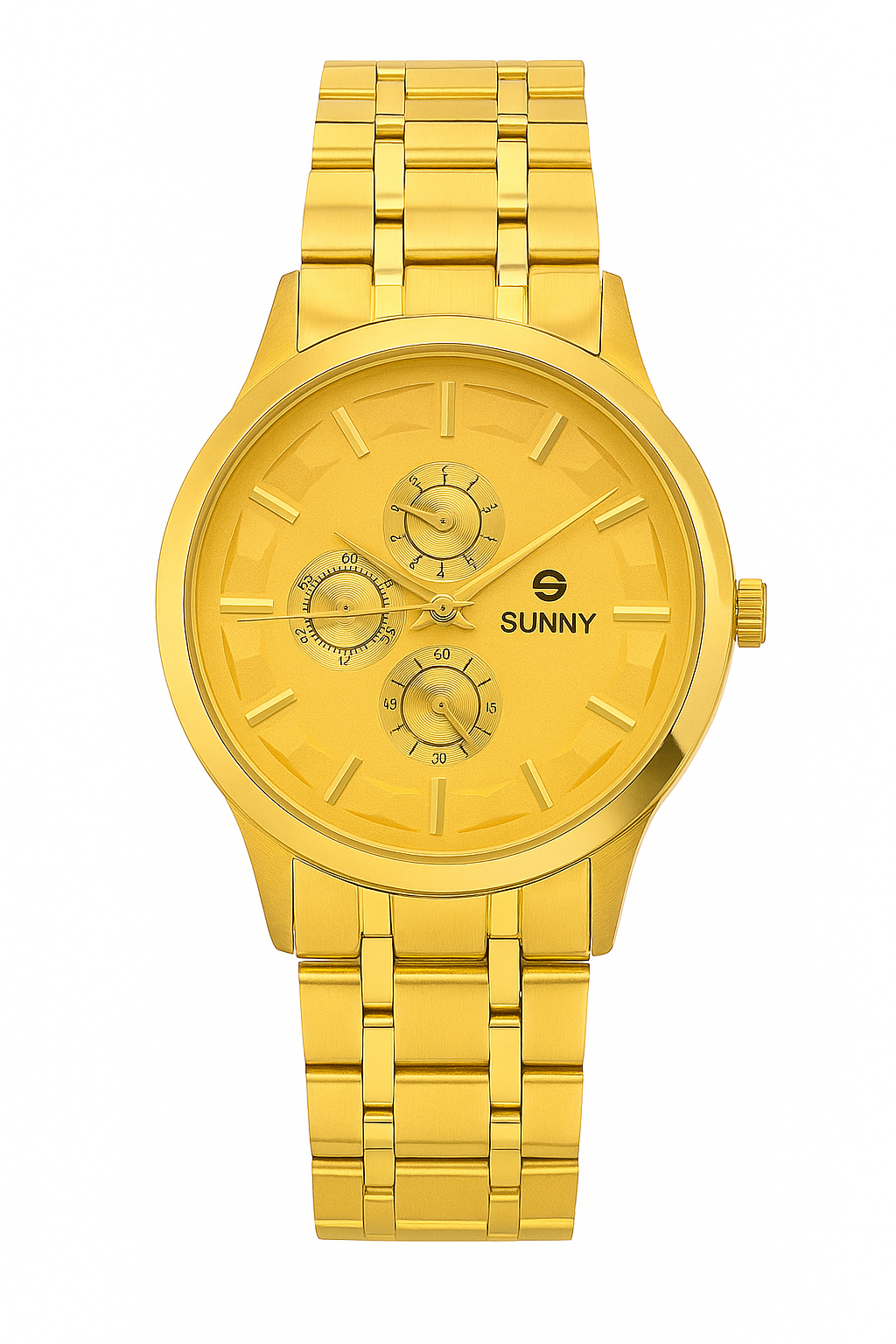 Sunny All-Gold Chronograph Watch – Luxury Men’s Quartz Timepiece