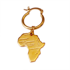 Giovani GOLD NYC 14K Gold Trinidad Map Hoop Earring