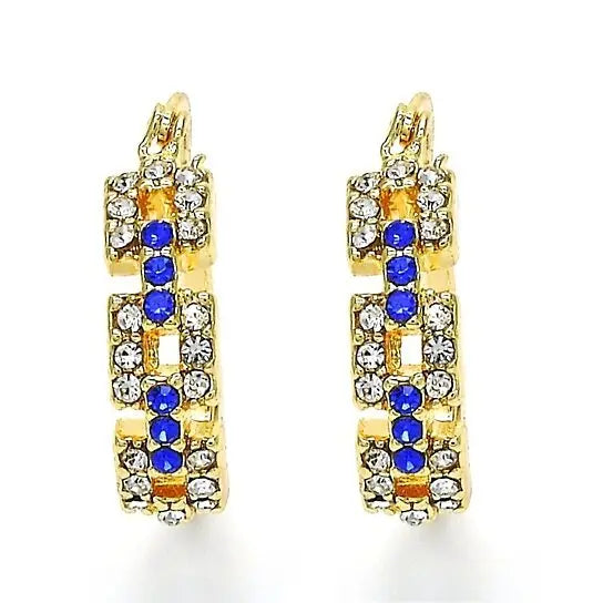 14K Gold Plated Blue Unique Shape Earrings