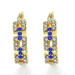 14K Gold Plated Blue Unique Shape Earrings