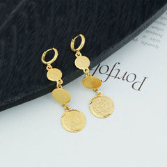 Giovani GOLD NYC 14K Yellow Gold Hanging Coin Earrings