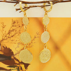 Giovani GOLD NYC 14K Yellow Gold Hanging Coin Earrings