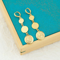 Giovani GOLD NYC 14K Yellow Gold Hanging Coin Earrings