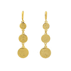 Giovani GOLD NYC 14K Yellow Gold Hanging Coin Earrings