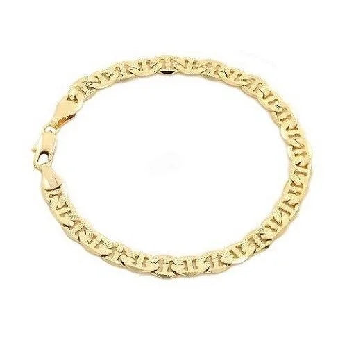 Giovani GOLD NYC 14k Gold Matt Finish mariner Link Bracelet 8