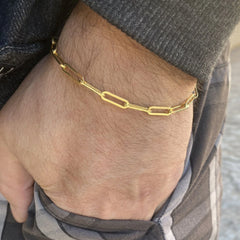 Giovani GOLD NYC 14k Gold Plated over 925 Silver Paperclip Paper Clip Bracelet 7'' 4MM