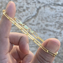 Giovani GOLD NYC 14k Gold Plated over 925 Silver Paperclip Paper Clip Bracelet 7'' 4MM