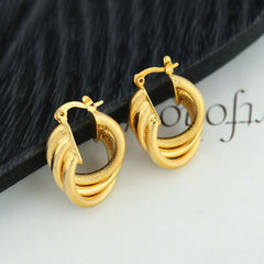 14K Gold Mate Triple Hoop Earrings