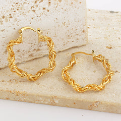 Giovani GOLD NYC 14K Gold Solid Star Love knot Hoop Earring