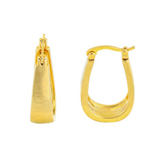 Giovani GOLD NYC 14K Gold Solid Flat Greek Hoop Earrings