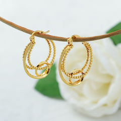 Giovani GOLD NYC 18K Gold Hollow Patterned Earrings
