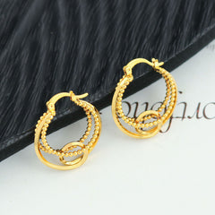 Giovani GOLD NYC 18K Gold Hollow Patterned Earrings
