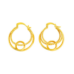 Giovani GOLD NYC 18K Gold Hollow Patterned Earrings