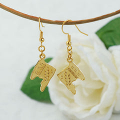 Giovani GOLD NYC 14k Yellow Gold Trindade Map Hanging earring