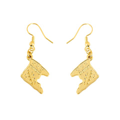 Giovani GOLD NYC 14k Yellow Gold Trindade Map Hanging earring