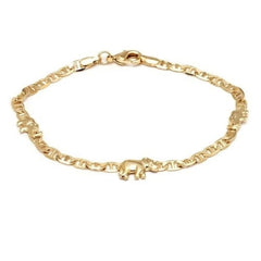 Giovani GOLD NYC 18K Gold Filled Mariner link elephant Bracelet 8'' Women's Teens