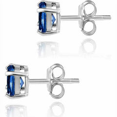 Giovani GOLD NYC 6mm Round-Cut Lab-Created Blue Sapphire Stud Earrings in Sterling Silver