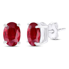 Giovani GOLD NYC Crystal Oval Ruby Earrings