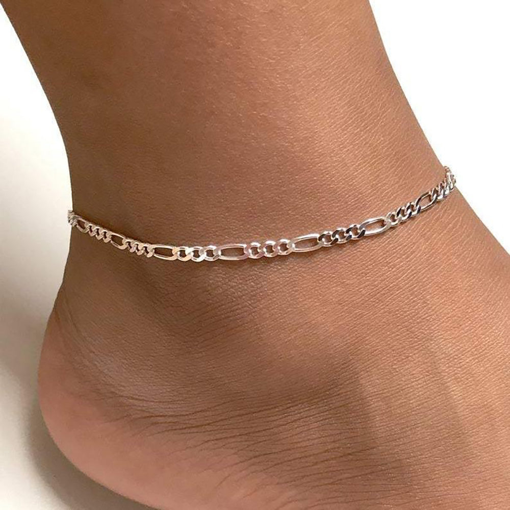 Giovani GOLD NYC Silver Figaro Anklet