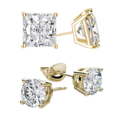 Giovani GOLD NYC 18K Gold-Plated Round- and Princess-Cut Stud Earring Set (2-Pair)