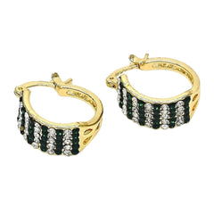 Giovani GOLD NYC 18K Gold-Filled Emerald Crystal Pavé High-Polish Earrings