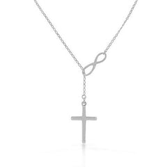 Giovani GOLD NYC Infinity Drop Cross Lariat Necklace