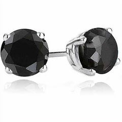 Giovani GOLD NYC 2 Carat Lab-Created Black Spinel Stud Earrings in Sterling Silver – 6mm