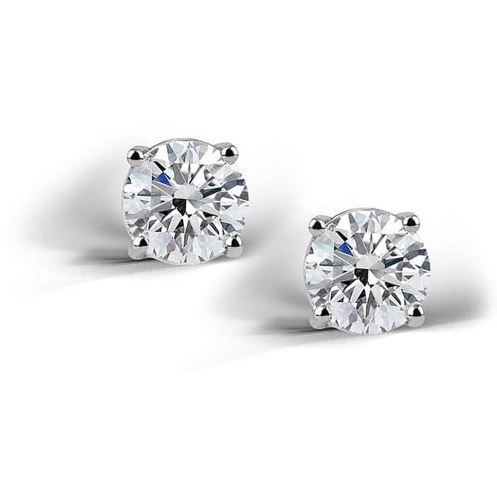 Giovani GOLD NYC 2 Carat Lab-Created White Sapphire Stud Earrings in Sterling Silver – 6mm
