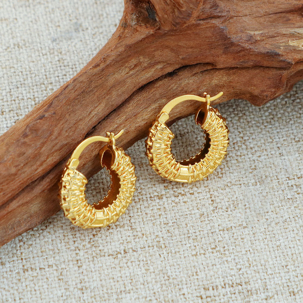 Giovani GOLD NYC Gold nugget Hoop earrings