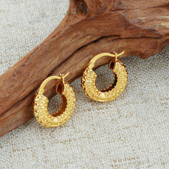 Giovani GOLD NYC Gold nugget Hoop earrings