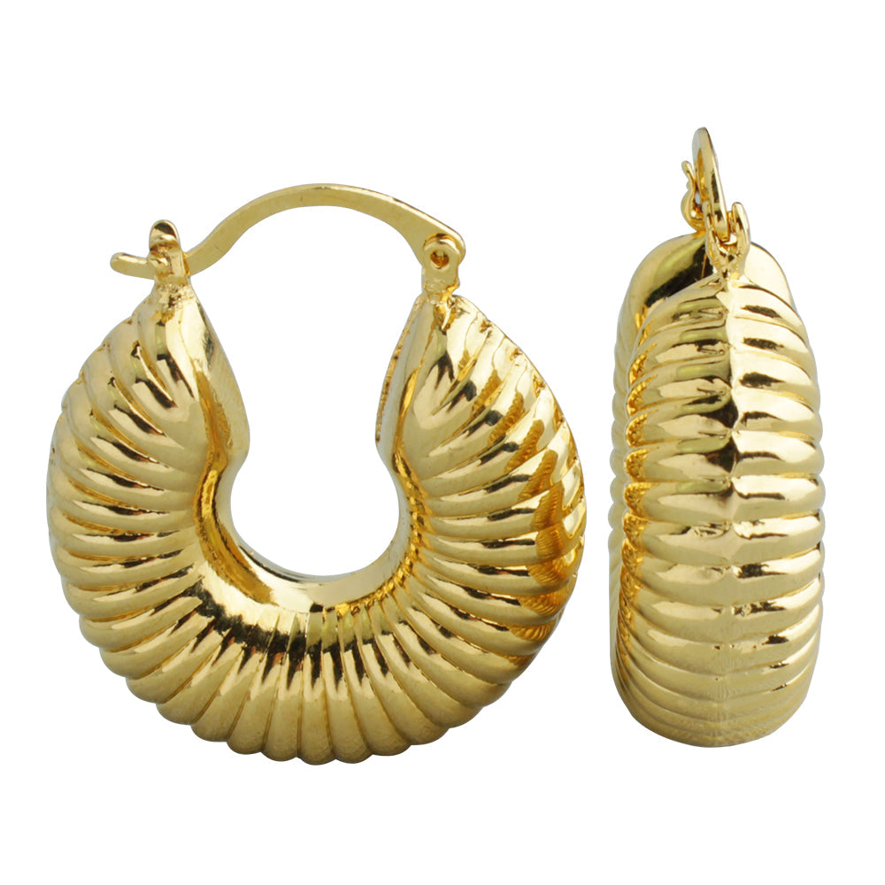 Giovani GOLD NYC Cute 14k Gold Bamboo Hoop Earrings