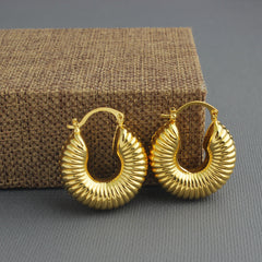 Giovani GOLD NYC Cute 14k Gold Bamboo Hoop Earrings