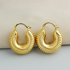 Giovani GOLD NYC Cute 14k Gold Bamboo Hoop Earrings