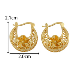 Giovani GOLD NYC 14k Gold Flower Basket Hoop Earrings