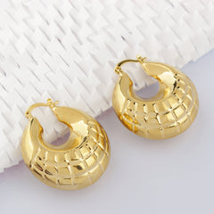 Giovani GOLD NYC 14k Gold Puffy Bamboo Nugget Hoop Earrings