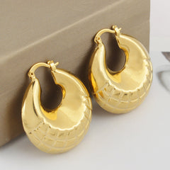 Giovani GOLD NYC 14k Gold Puffy Bamboo Nugget Hoop Earrings