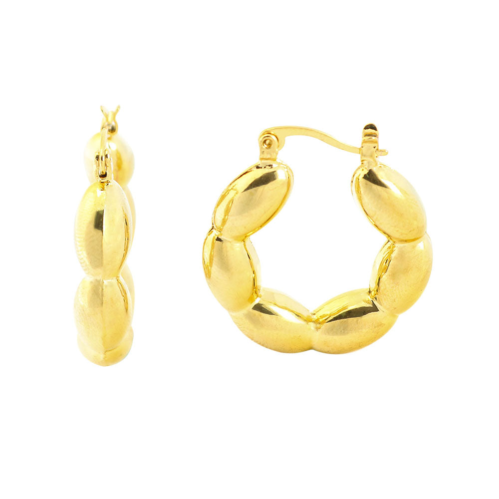 Giovani GOLD NYC 14k Gold Bead Hoop Earrings