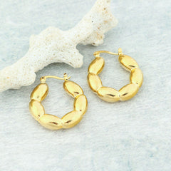 Giovani GOLD NYC 14k Gold Bead Hoop Earrings