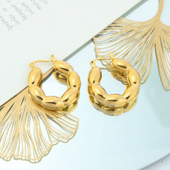 Giovani GOLD NYC 14k Gold Bead Hoop Earrings