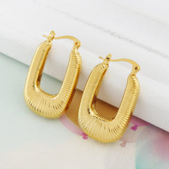Giovani GOLD NYC 14k Gold Flat Oval Hoop earrings