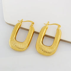 Giovani GOLD NYC 14k Gold Flat Oval Hoop earrings