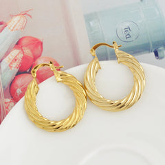 Giovani GOLD NYC 14k Gold Classic Bamboo Hoop Earrings
