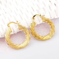 Giovani GOLD NYC 14k Gold Classic Bamboo Hoop Earrings