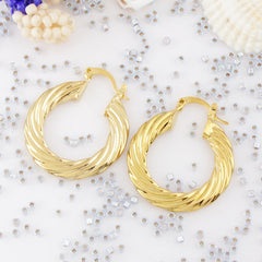 Giovani GOLD NYC 14k Gold Classic Bamboo Hoop Earrings