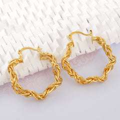 Giovani GOLD NYC 14K Gold Solid Star Love knot Hoop Earring