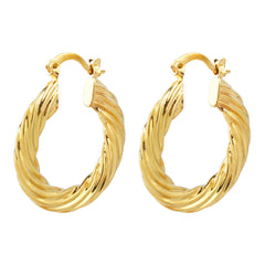 Giovani GOLD NYC 14k Gold Classic Bamboo Hoop Earrings