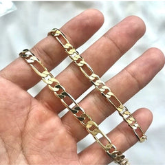 Giovani GOLD NYC Unisex 14K Gold-Plated High Polish Figaro Bracelet