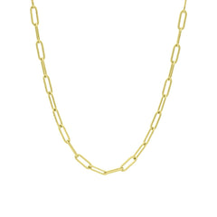 18K-Gold-Plated 4mm Sterling Silver Paperclip Chain Necklace
